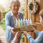 Personalisierter Holzaufsteller mit Hasen Geschenk für Oma