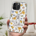 Hand-in-Hand Silikonhandyhülle für iPhone und Samsung mit Namen Geschenk für Mama und Oma