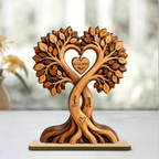 Personalisierter Holzaufsteller mit Herzbaum für Paar Jahrestagsgeschenk