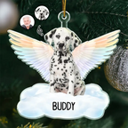 Acryl-Foto-Ornament mit Engelsflügel Christbaumschmuck zur Trauer