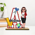 Lehrerin - Personalisierter Holzaufsteller mit Figur und Name