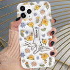 Hand-in-Hand Silikonhandyhülle für iPhone und Samsung mit Namen Geschenk für Mama und Oma