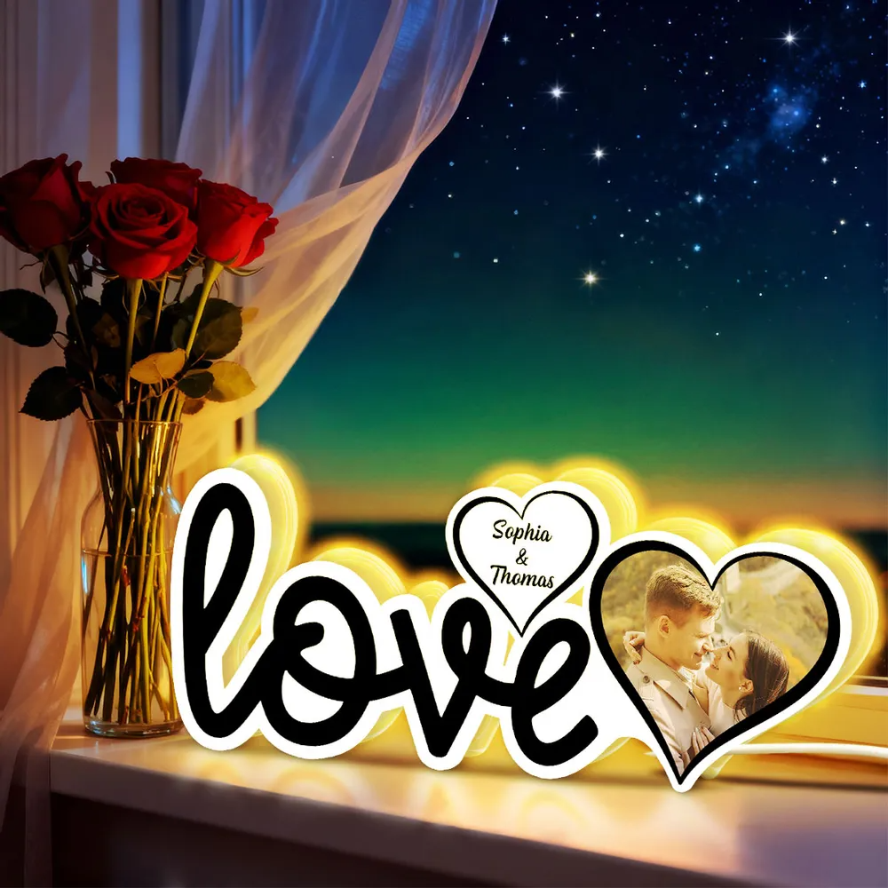 Love-Personalisierte LED-Lichtbox  mit Foto Geschenk für Paar
