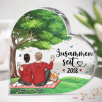 Zusammen Seit...Acrylherz mit Picknick-Thema Geschenk für Paar