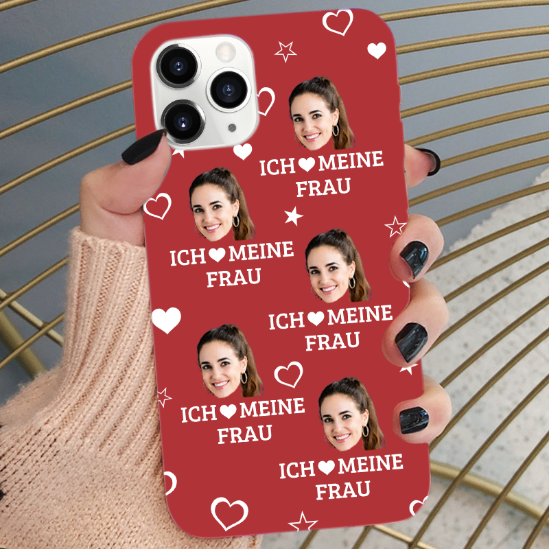 Ich liebe... Silikonhandyhülle für iPhone und Samsung mit Foto Geschenk für Frau, Mann, Papa, Mama, Opa und Oma