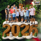 Personalisierter Holz-Weihnachtsanhänger mit Foto & Jahr