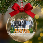 Personalisierte 3D-Weihnachtskugel mit Foto & Spruch