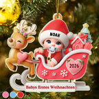 Babys Erstes Weihnachten - Personalisierter Christbaumschmuck mit Name und Jahr