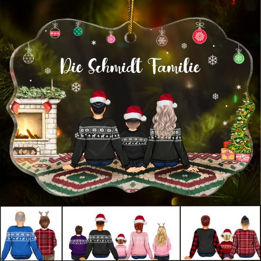 Weihnachtsanhänger mit Wunschtext-Geschenk für Familie-Personalisierte Acryl Ornament Weihnachtsschmuck