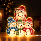 Personalisiertes LED-Nachtlicht für Oma – Schneemann-Motiv mit Namen