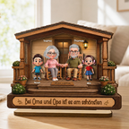 Personalisierter Holzaufsteller - Oma, Opa und Enkelkinder