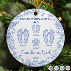 Personalisierter Keramik-Weihnachtsanhänger – Unser 1. Weihnachten als Familie
