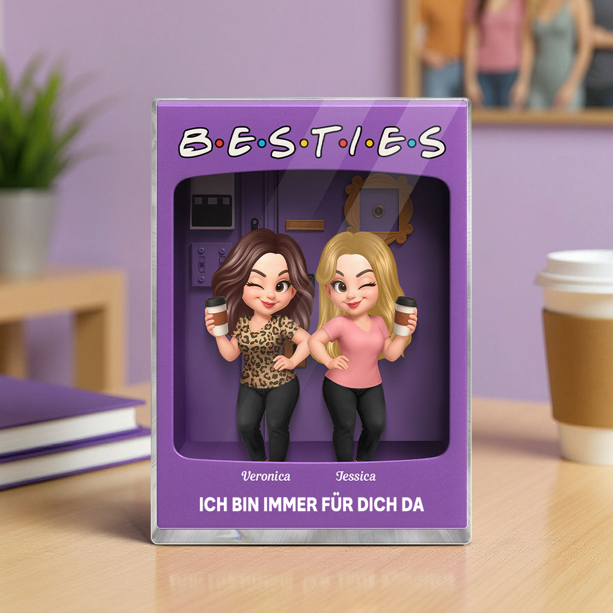 Personalisierter Acrylglas-Aufsteller für Beste Freundinen und Schwester