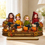 Personalisierter Holzaufsteller für die beste Freundin – Herbstmotiv