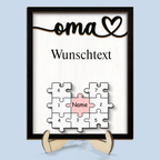 Holzplakette mit Puzzle für Mama und Oma
