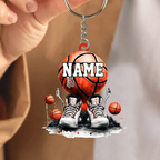 Acrylschlüsselanhänger mit Basketball Name Personalisiert
