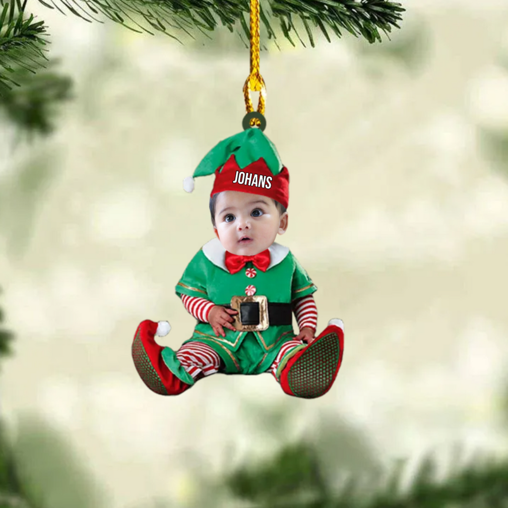Baby Foto Weihnachtsschmuck mit Name