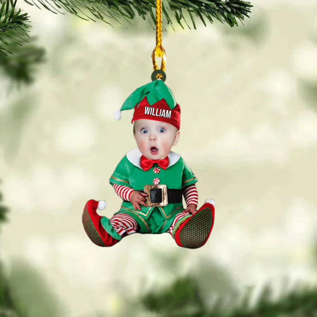 Baby Foto Weihnachtsschmuck mit Name