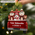 Personalisierter Holz-Weihnachtsanhänger – Schneemann-Motiv mit Namen & Text