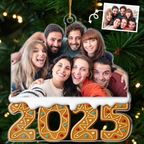 2025 Foto-Acrylornament Personalisierter Christbaumschmuck mit Foto