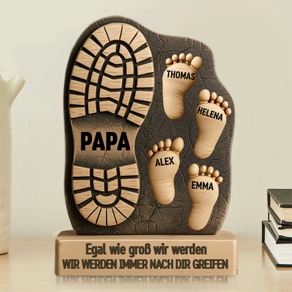 Ich Folge Deinen Fußstapfen – Personalisierte Familien-Acryltafel In Wunschform Geschenk Für Papa, Opa