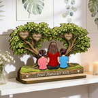 Mama und Kinder-Personalisierter Holzaufsteller mit Figuren Geschenk für Mama und Oma