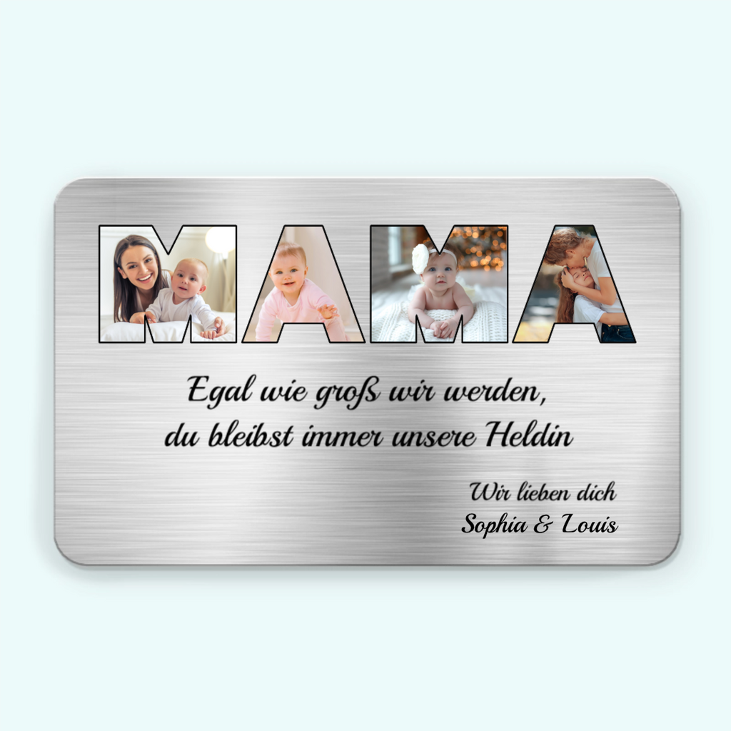 MAMA Foto-Brieftasche-Karte mit Text Geschenk für Mutter