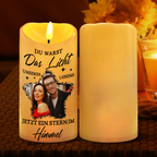 Stern LED-Kerze mit Foto Trauerkerze