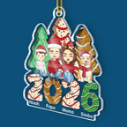 2025 Familie - Personalisiertes Acrylornament Christbaumschmuck mit Eltern, Kinder und Haustiere