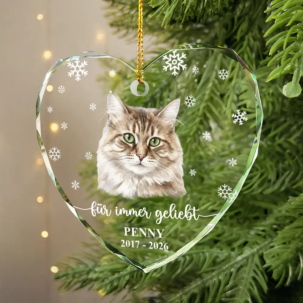 Personalisierter Glas-Weihnachtsanhänger mit Foto - Erinnerung an dein Haustier