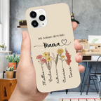Geburtsblumen - Personalisierter Silikonhandyhülle für iPhone und Samsung Geschenk für Oma und Mama
