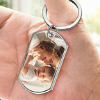 Hab dich liebe... Foto-Edelstahl-Schlüsselanhänger mit Expoxidharz Geschenk für Mama,Papa, Opa und Oma