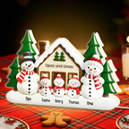 Personalisierte Lichtbox mit Schneemanfamilie Weihnachtsdekoration für Eltern, Oma, Opa und Kinder