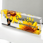 Personalisiertes Acryl-Namensschild mit Blumenmotiv Geschenk für Kollegin