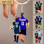 Fußball Papa und Kind-Personalsierter Schlüsselanhänger
