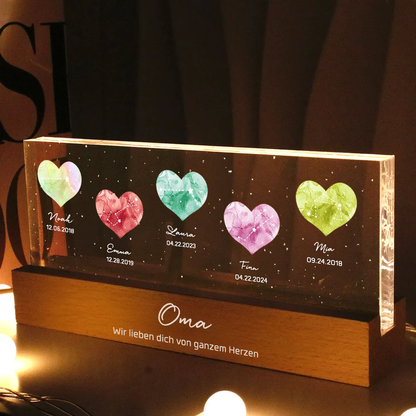 Geburtsstein und Sternzeichen - Personalisierte LED-Nachtlicht für Mama, Oma und Paar