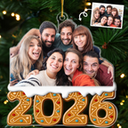 2025 Foto-Acrylornament Personalisierter Christbaumschmuck mit Foto