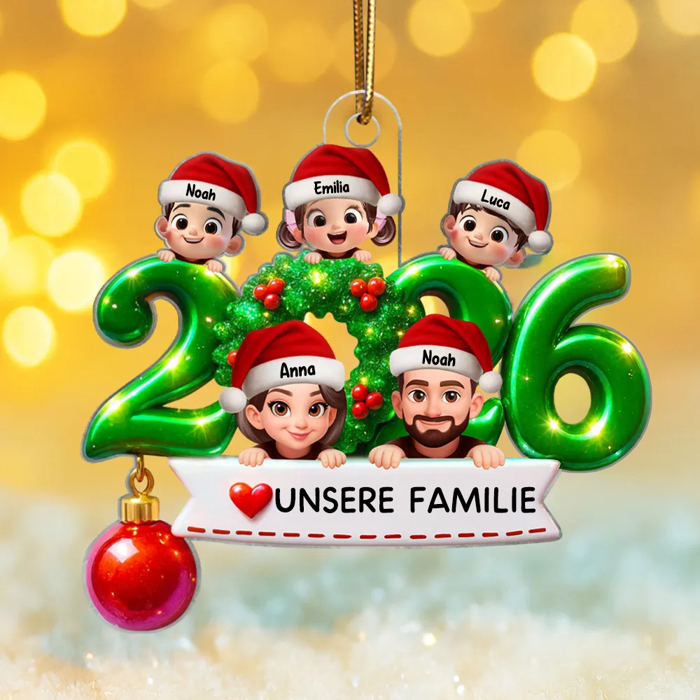 2025 Familie - Acrylornament mit Elten und Kinder Christbaumschmuck