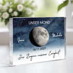 Unser Mond-Personalisierter Acrylblock mit Mondphase Geschenk für Paar