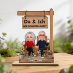 Personalisierter Holzaufsteller mit Paar Geschenk zum Jahrestag