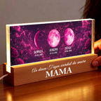 "An diesen Tagen wurdest du unsere Mama" Personalisiertes LED-Nachtlicht mit Mondphasen und Text