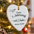 Personalisierter Keramik-Anhänger mit Namen – Unser 1. Jahrestag