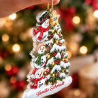 Personalisierter Acryl-Weihnachtsanhänger – Schneemann-Motiv