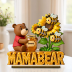 Mamabär-Personalisierter Holzaufsteller mit Bienen Geschenk für Mama