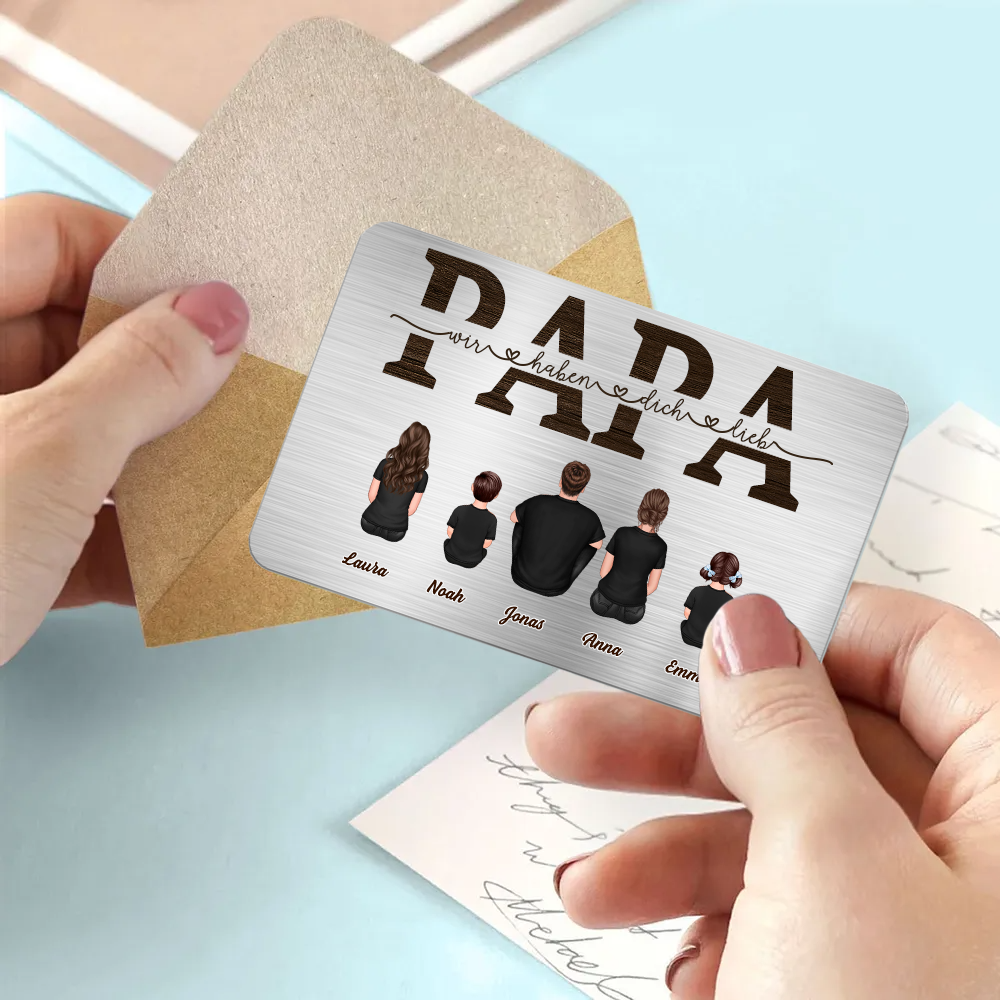 PAPA Brieftasche-Karte mit Familie Wallet Card für Papa und Opa