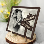 Personalisierter Holzaufsteller mit Foto und Jahr Geschenke zum Jahrestag