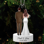 Hochzeitspaar-Personalisierter Acrylanhänger mit Figuren und Text Geschenk zum Jahrestag