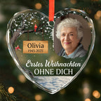 Erstes Weihnachten ohne dich - Glasornament mit Foto Personalisierter Christbaumanhänger