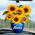 Sonnenblumen und Vase-Personalisierter Anhänger für Mama und Oma