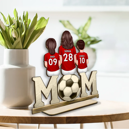 Fußballmama-Personalisierte MOM-Holztafel